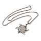 304 Halskette mit Sonnenanhänger aus Edelstahl mit Knoten NJEW-P293-07P-3