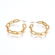 Semicircular Brass Textured Cable Chain Stud Earrings EJEW-E196-13MG-2