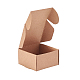 クラフト紙箱  折りたたみボックス  正方形  淡い茶色  8.5x8.5x3.5cm CON-PH0001-95B-4