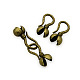 Brass S-Hook Clasps KK-J185-19AB-NF-2
