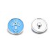 Flat Round with Cross Alloy Enamel Rhinestone Jewelry Snap Buttons SNAP-D003-06A-NR-1