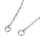 Piezas de collar de cadenas tipo cable de plata de ley 925 chapadas en rodio STER-B001-02P-2