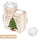 スーパーダント木製キャンドルホルダー  パラフィンキャンドルを使って  クリスマスのために  クリスマスツリー模様  キャンドルホルダー：4.51x4.51x10.15~12.19cm  ろうそく：37.2x14.8mm AJEW-SD0001-21D-2