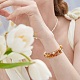 Scintillante braccialetto di perline intrecciate di vetro tondo BJEW-SW00082-13-4