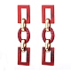 Acrylic & CCB Plastic Link Chain Dangle Stud Earrings EJEW-JE04470-2