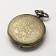Vintage hohle flache runde Zink-Legierung Quarzuhr Köpfe für Taschenuhr Halskette Herstellung WACH-R005-30-2