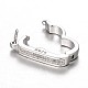Rhodium Plated 925 Sterling Silver Rhinestone Twister Clasps STER-N014-18-2