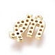 Golden Plated Brass Micro Pave Cubic Zirconia Charms ZIRC-L075-51A-2