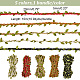 AHADERMAKER 5 Bundles 5 Colors Wax Cotton Knitted Cord with Leaf Trimming OCOR-GA0001-65-2