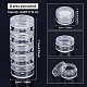 BENECREAT 5G/5ML Stackable Round Plastic Containers 8 Column(5 Layer/Column) Bead Storage Jars for Beads CON-BC0005-02-2