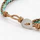 Fashionable Synthetic Turquoise Cord Beaded Bracelets X-BJEW-N211-06-3