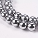 Chapelets de perles en hématite synthétique sans magnétiques G-J169A-8mm-02-3
