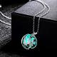 Zinc Alloy Wire Wrapped Round Noctilucent Necklaces NJEW-BB03075-B-3
