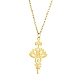 304 Halskette mit Lotusanhänger aus Edelstahl NJEW-JN04561-02-2
