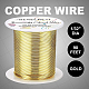 丸銅線  ワイヤーラップジュエリー作り用  ライトゴールド  20ゲージ  0.8mm  約98.42フィート（30m）/ロール CWIR-BC0006-02B-LG-7