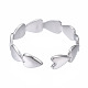 304 Stainless Steel Heart Wrap Open Cuff Ring RJEW-T023-69P-2