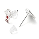 Asymmetrische Ohrringe aus Messing mit Weihnachtsmotiv EJEW-D062-01B-S-2