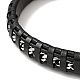 Cuir noir & 304 corde en acier inoxydable bracelet cordon tressé fermoir magnétique pour hommes femmes BJEW-C021-12-4