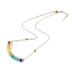 Shell Pearl & Faceted Glass Beads Pendant Necklace for Teen Girl Women X1-NJEW-TA00012-2