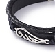 (vente d'usine de fêtes de bijoux) bracelets multi-brins de cordon en cuir rétro unisexe BJEW-JB04862-04-2