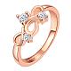 Классические полые кольца из латуни с цирконием из настоящего розового золота для женщин RJEW-BB06777-7-1