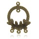 Antique Bronze Plated Ring Alloy Rhinestone Chandelier Components ALRI-E103-28AB-NF-2
