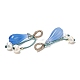 Décorations pendentif en forme de larme d'agate bleue naturelle AJEW-P108-04G-3