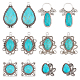Pandahall elite 12pcs 6 pendentifs turquoises synthétiques de style FIND-PH0005-12-1