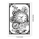 GLOBLELAND Retro Clock Frame Background Clear Stamps Vintage Steampunk Clock Border Silicone Clear Stamp Seals for Cards Making DIY Scrapbooking Photo Journal Album Decoration DIY-WH0167-56-1022-6