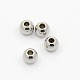 304 Stainless Steel Smooth Round Spacer Beads X-STAS-M006-01C-1