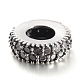 Antique Silver Plated Thai 925 Sterling Silver Micro Pave Cubic Zirconia Bead Spacers CPDL-E037-26-2