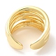 Латунное многострочное открытое кольцо-манжета для женщин с покрытием стойки RJEW-A016-04G-2