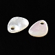Breloques de larme de coquillage blanc naturel SSHEL-M022-02-2
