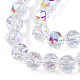 Electroplate Transparent Glass Beads Strands X-EGLA-N002-34C-C03-3
