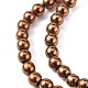 Chapelets de perles en hématite synthétique sans magnétiques X-G-S096-4mm-4-4