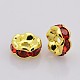 Brass Rhinestone Spacer Beads RB-A014-L7mm-21G-NF-2