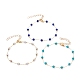Bracelets ronds en perles synthétiques turquoise (teints) BJEW-JB05274-1