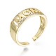 Brass Micro Pave Clear Cubic Zirconia Cuff Rings RJEW-S044-091-NF-1