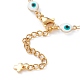 Evil Eye 304 Stainless Steel Enamel Link Chains Bracelets & Necklaces Jewelry Sets SJEW-JS01152-7