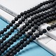 Chapelets de perles en agate noire naturelle G-H056-6mm-6