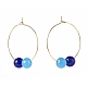 Natürliche gefärbte Malaysia-Jade-Perlen-Ohrringe für Mädchenfrauen EJEW-JE04632-01-5