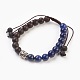 Natural Lapis Lazuli Braided Bracelets BJEW-JB03825-02-1
