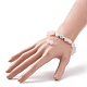 Natürliches Rosenquarz-Stretch-Armband mit runden & herzförmigen & Chips-Perlen BJEW-TA00194-3