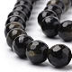 Natural Golden Sheen Obsidian Beads Strands G-Q462-104-6mm-3