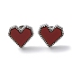 6 пара двухцветных акриловых сережек-гвоздиков в форме сердца EJEW-A024-12B-3