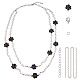 Sunnyclue 1 set kit de fabrication de bijoux à bricoler soi-même kit de fabrication de collier de chandail de chaîne à maillons de perles multicouche 2 couches avec chaînes d'extension de 5 cm pour les débutants DIY-SC0004-41-1
