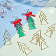Benecreat 16 個真鍮フィリグリージョイナーリンク  幾何学的な三角形のクリスマス ツリー  生（メッキなし）  46x21x1mm KK-BC0011-71-4