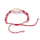 Verstellbare geflochtene Perlenarmbänder aus Nylonfaden BJEW-JB05211-3