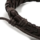 Регулируемый браслет из искусственной кожи и вощеного плетеного шнура BJEW-F468-04-4