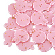 2穴バニーセルロースアセテート(樹脂)ボタン  金箔  ウサギの頭部  ピンク  40.5x34x3mm  穴：2mm BUTT-S023-09C-1